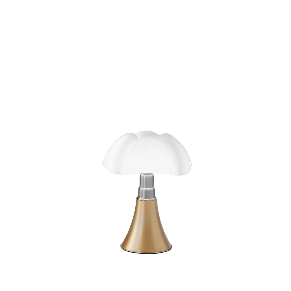 Martinelli Lucé Pipistrello Mini bordslampa mässing satin-vit skärm