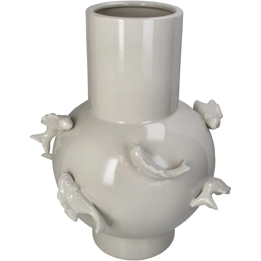 Vase Myko Elfenbein Steingut D 24.2 cm H 36.5 cm
