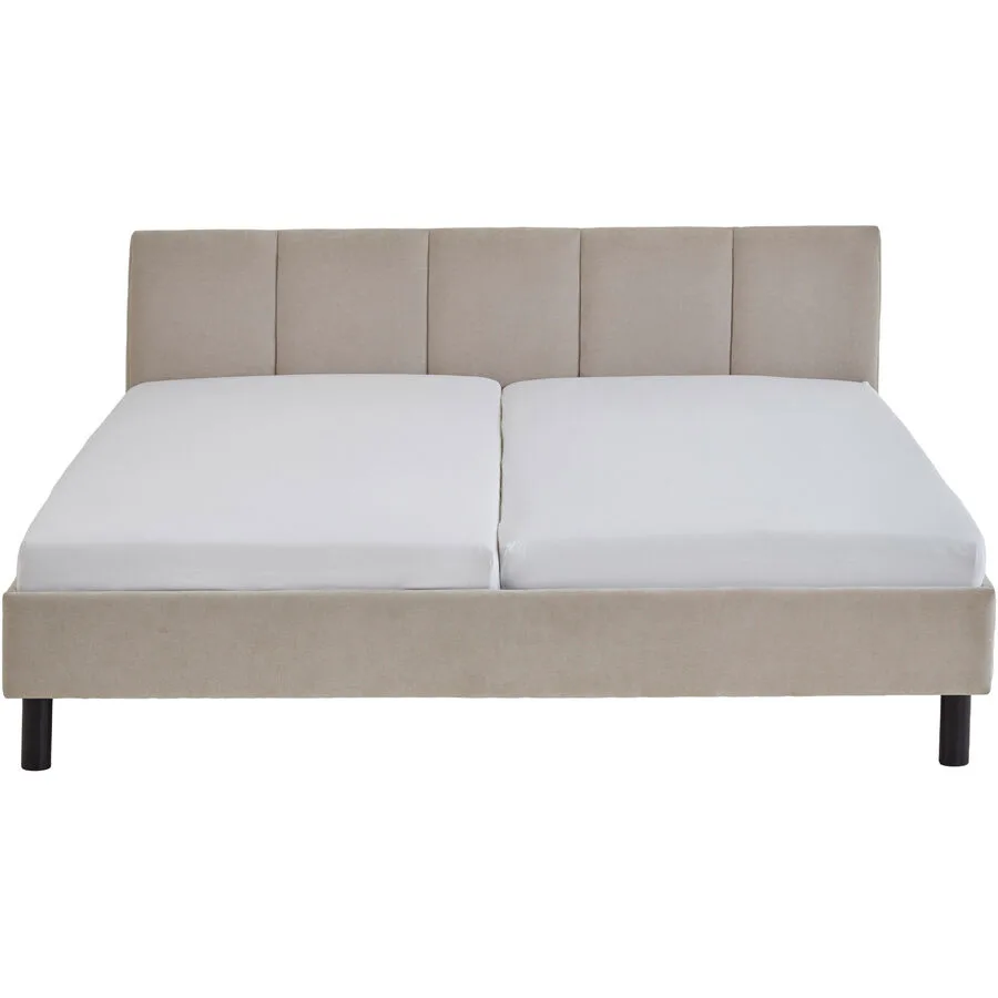 Bett Jess Beige Stoff 180 x 200 cm