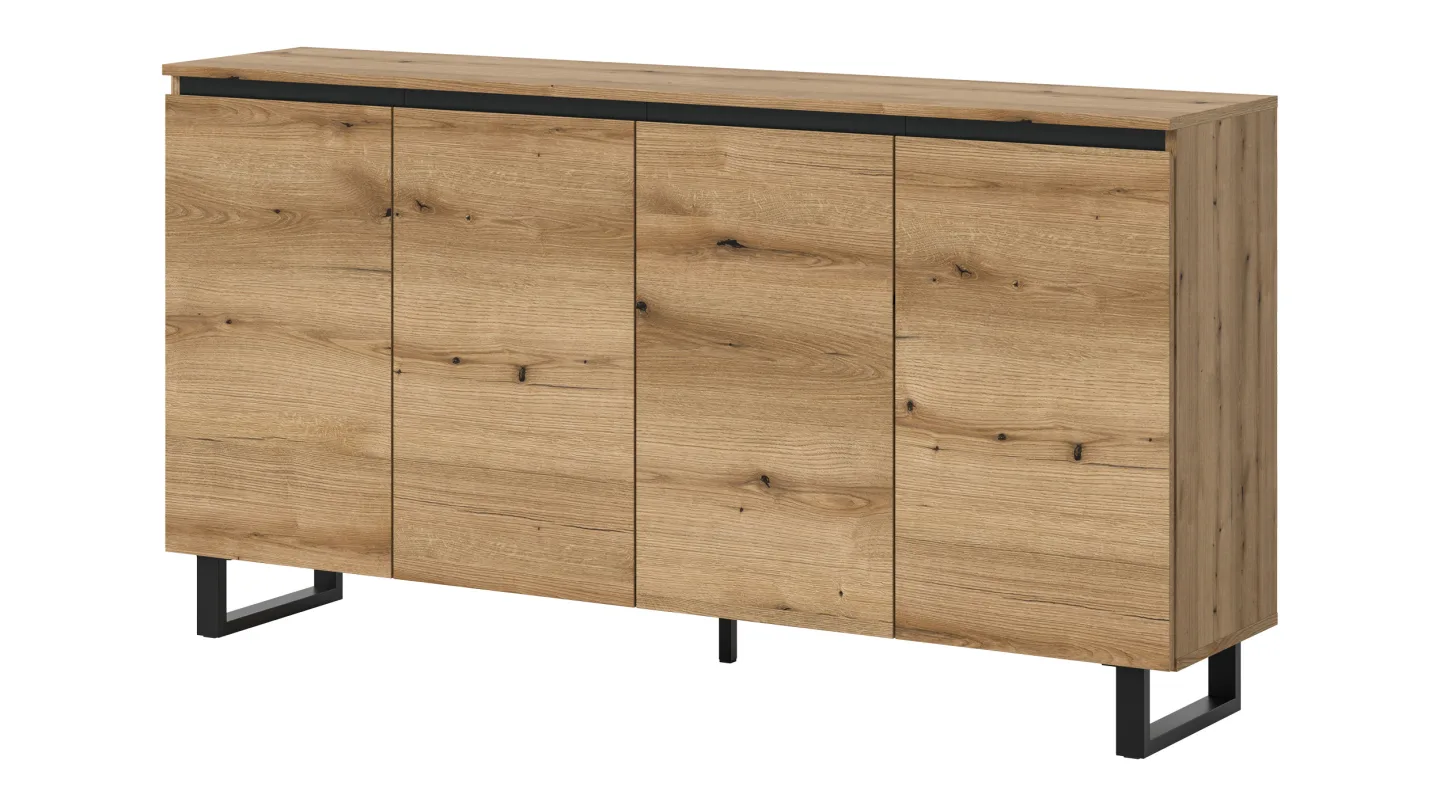 Sideboard Evoke Eiche 4-türig 160 x 36 cm - TOMASA