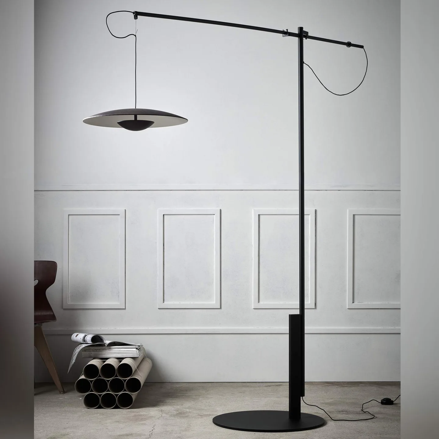 Ginger XL 42 Stehleuchte Oak - Marset - Wohnzimmer - Aluminium