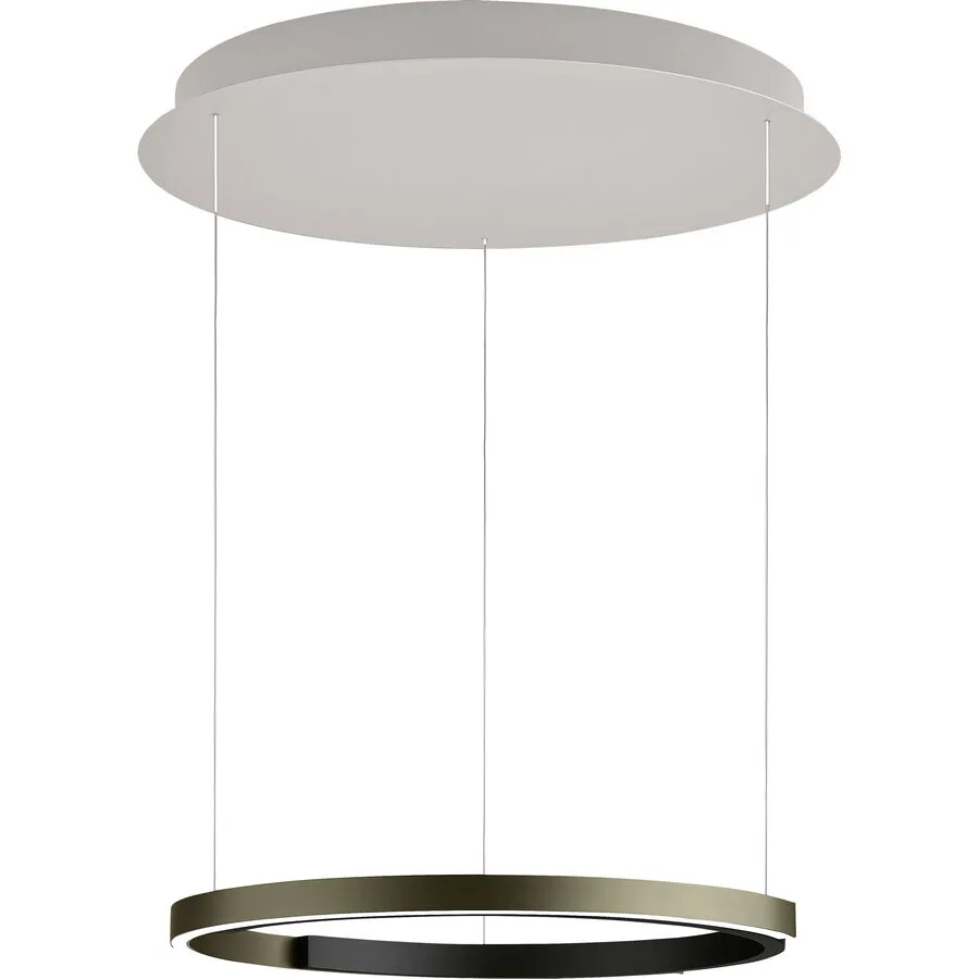 Designer-Pendellampe Bankamp Rings bronze/anthrazit dimmbar D 55 cm - Farbe: Bronze/Anthrazit Eloxiert - LED - Lichtfarbe: Extra warmweiss - Helles