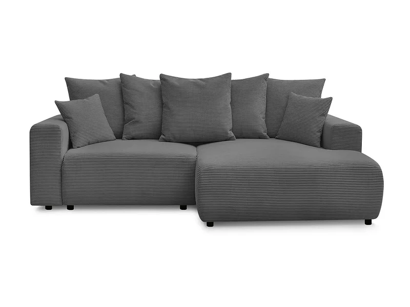 Ecksofa BOBOCHIC ATILLA Cord-Stoff dunkelgrau