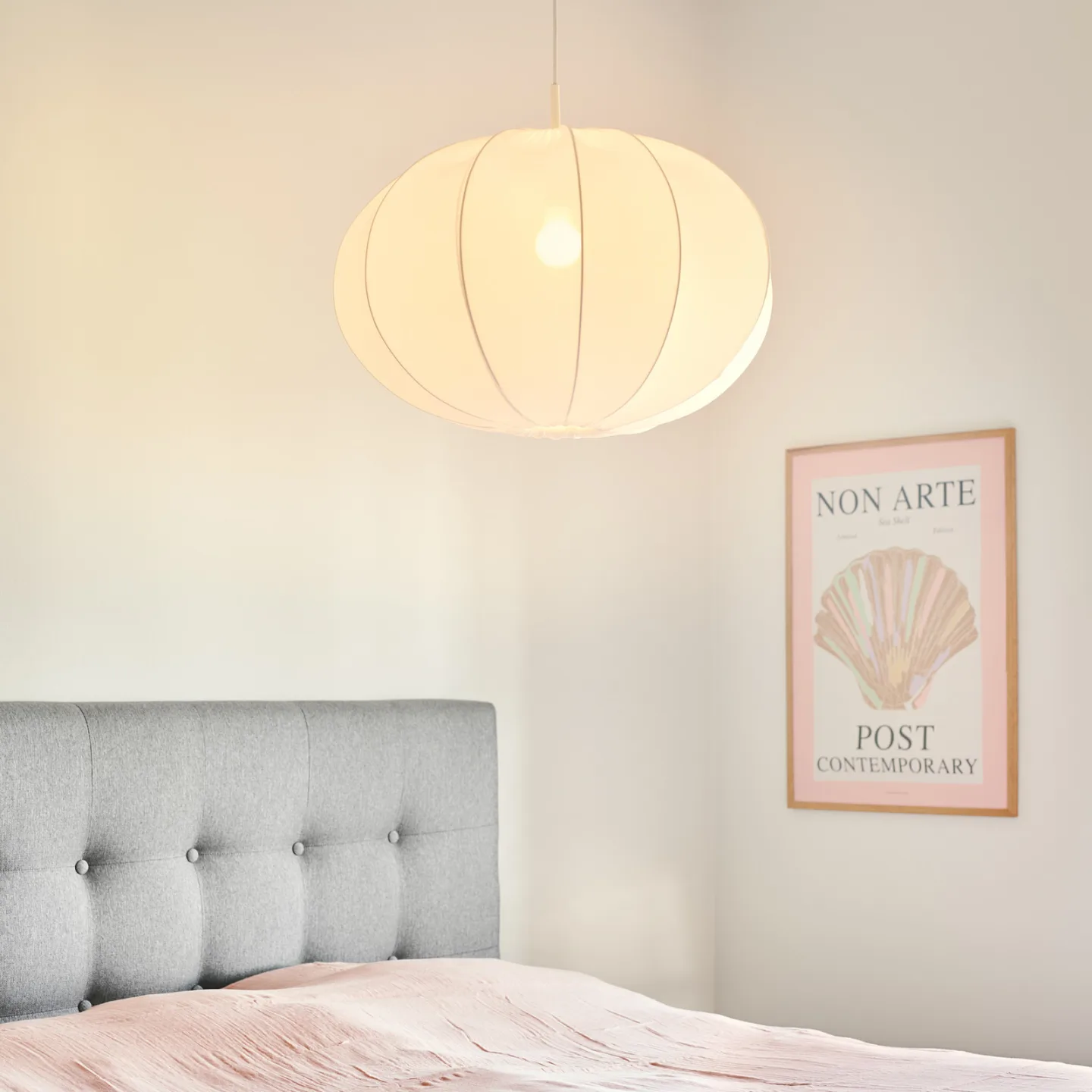 Aeron 60 Pendelleuchte White - Nordlux - Schlafzimmer - Stoff / Textil - Einflammig
