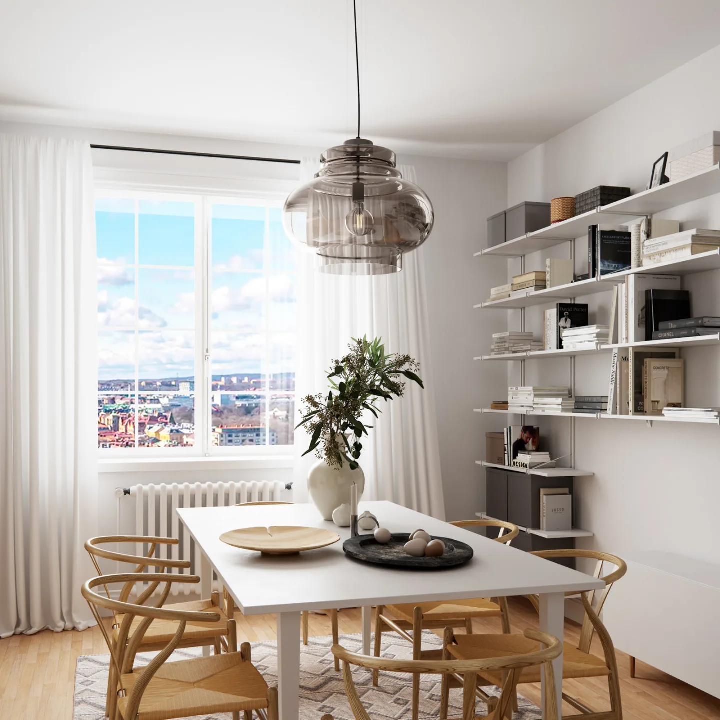 Dolores pendellampe Ø30 Grey - By Rydéns - Stue - Skandinavisk - Glas - Med skærm
