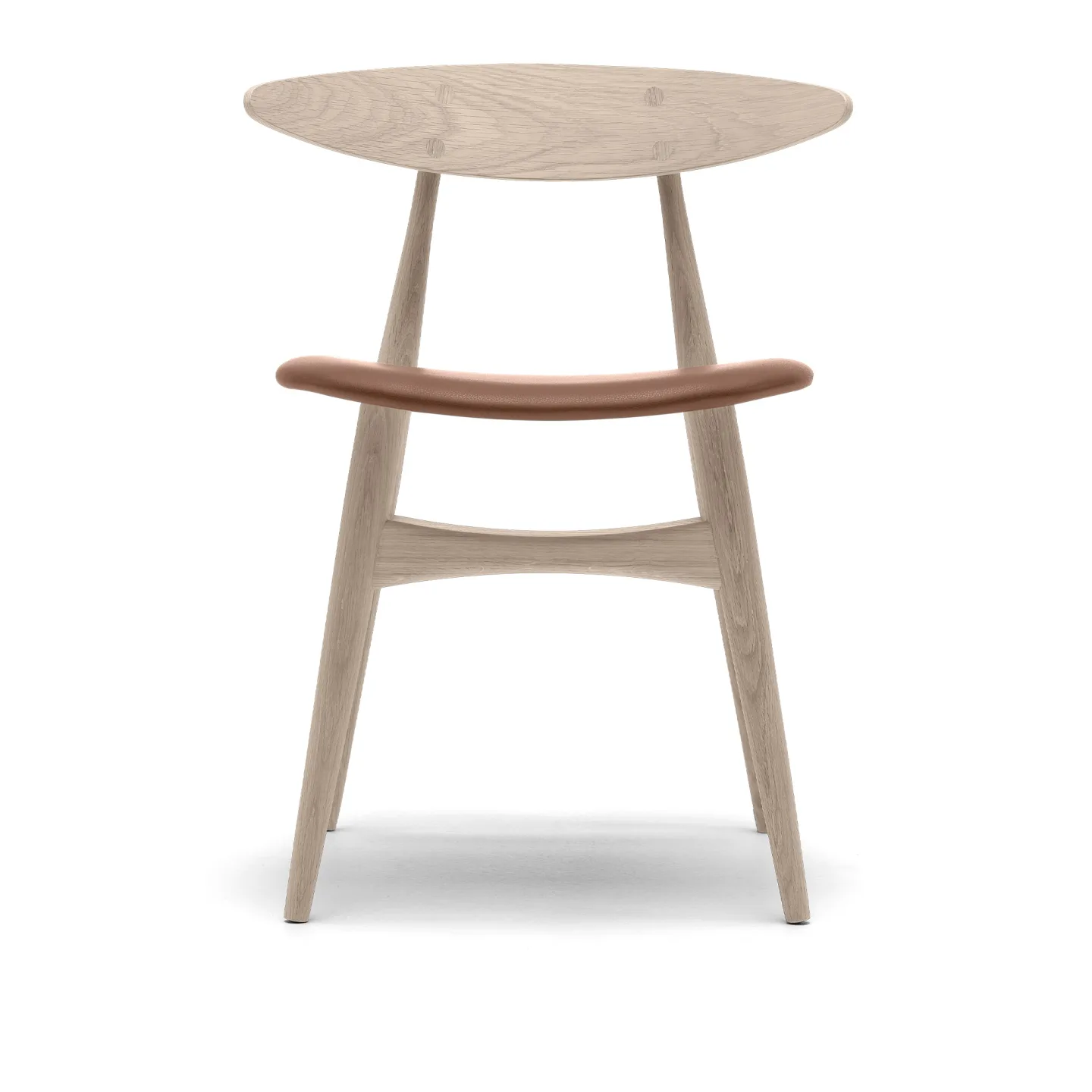 Carl Hansen - CH33P - Klädd sits, Tvålad Ek, Lädergrupp B Thor - 325 - Matstolar - Hans J. Wegner - Träfärgad - Trä