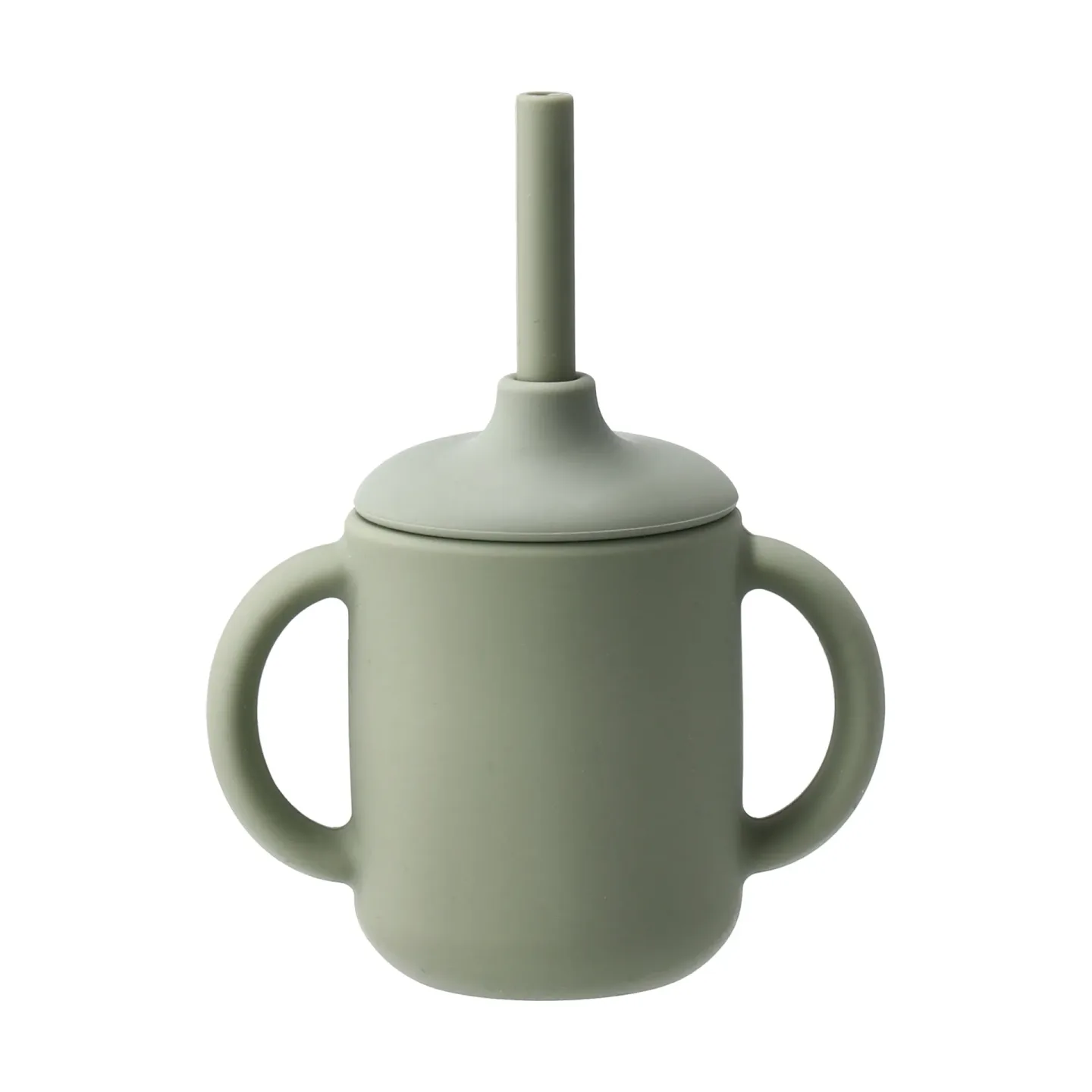 Scandi Living Idun Becher mit Strohhalm Silikon 120 ml Green