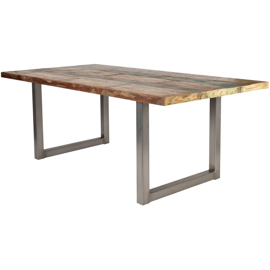 Esstisch Uwe bunt Recycletes Holz Massivholz B 220 T 100 cm