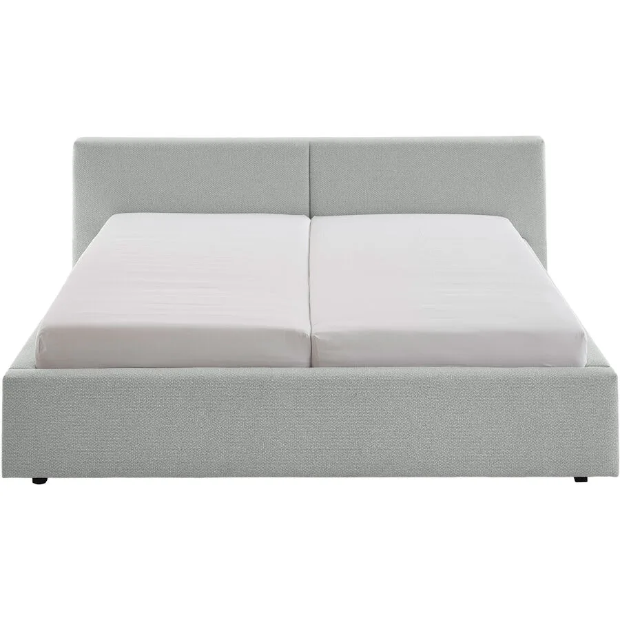 Bett Lois hellgrau Stoff 160 x 200 cm