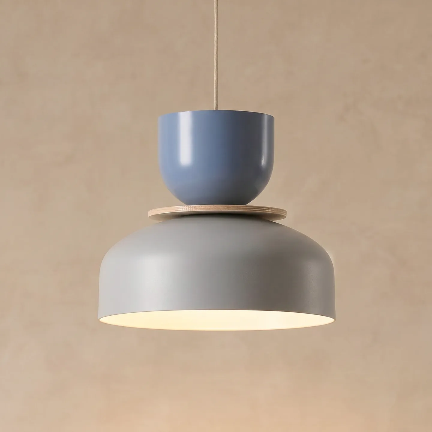 Uto Hängelampe grau/blau 30 cm Metall - ALDEX - Esszimmer - Modern - Einflammig