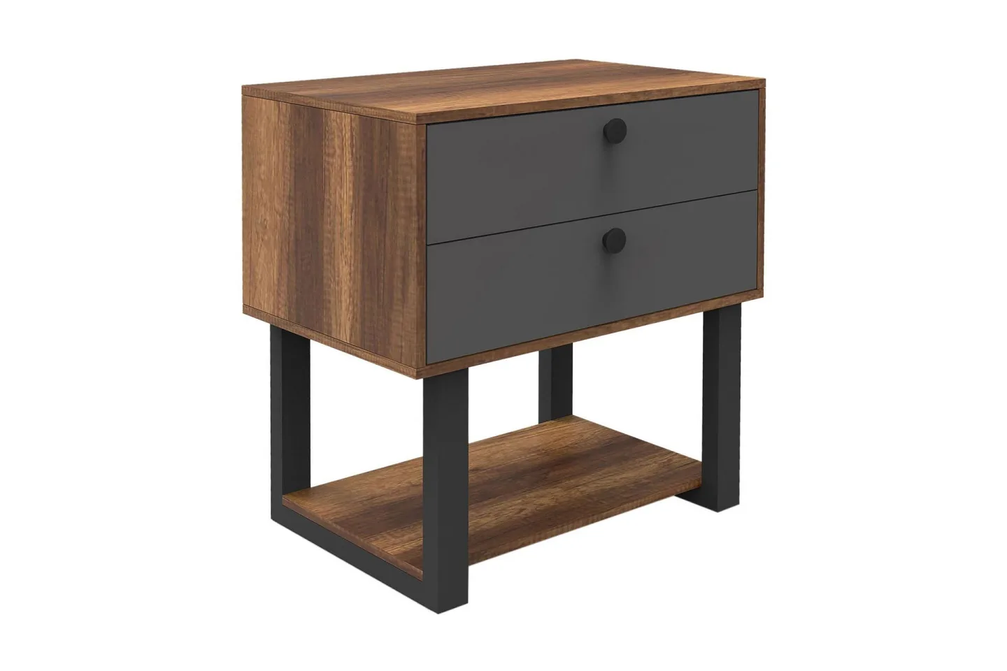 Numandro Sängbord 80 cm - Teak/Antracit