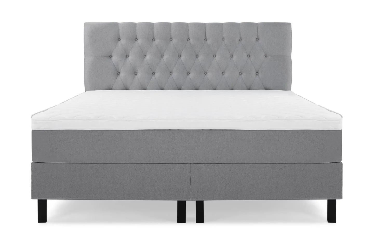 Lucky Komplett Sängpaket 180x200 Skum Diamant Sänggavel - Mellangrå