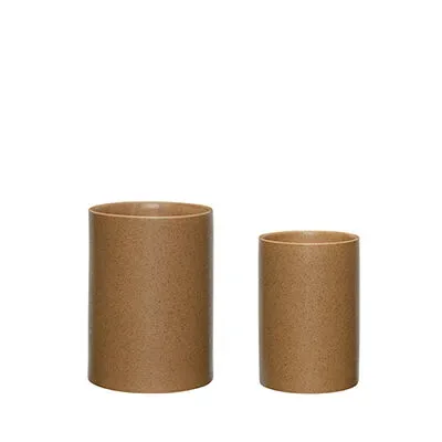 Hübsch Edna Töpfe 2er-Pack Braun