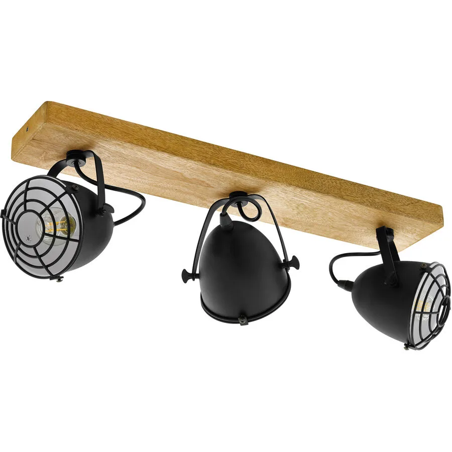 Eglo Spot Gatebeck Schwarz Stahl/Holz 11 cm 20.5 cm - Material: Holz/Stahl