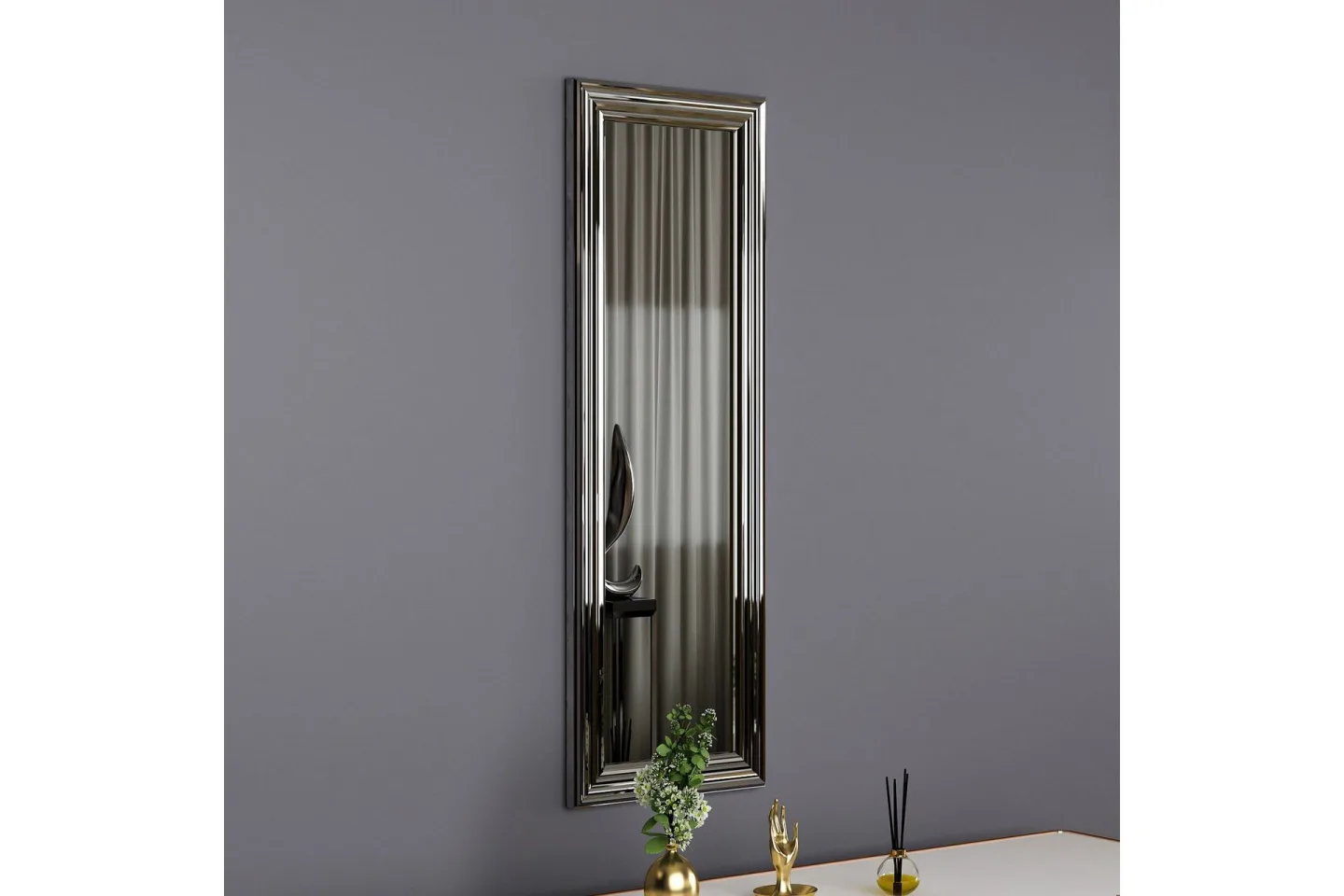 Ozze Spegel 30 cm Rektangulär - Silver