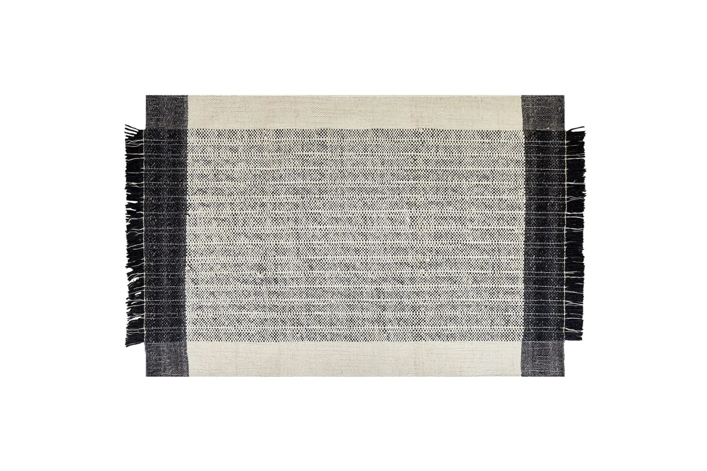 Ketenli Ullmatta 140x200 cm - Svart/Vit