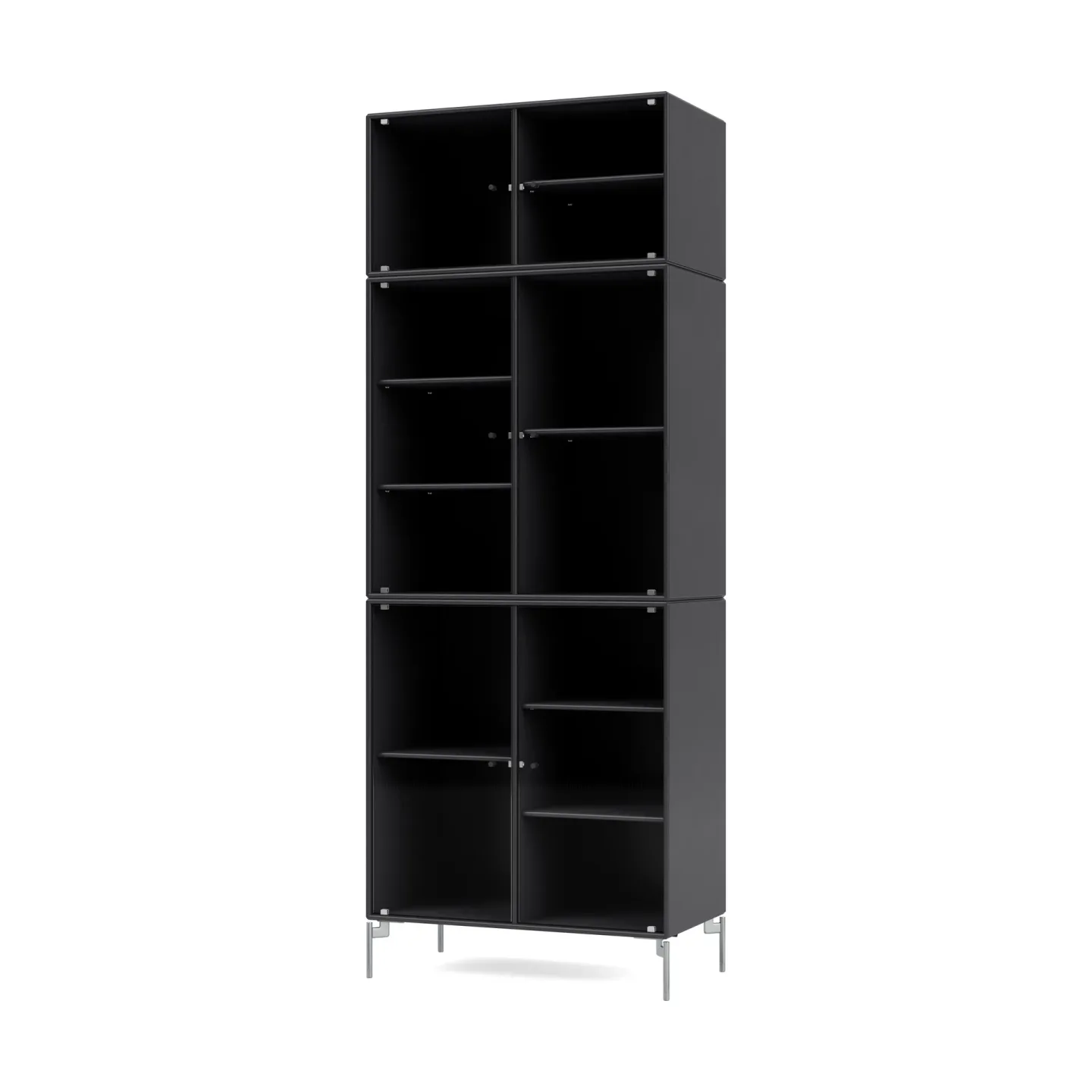 Montana Ripple IV Vitrinenschrank 69,6x187,2x38 cm Anthracite-Beine chrome