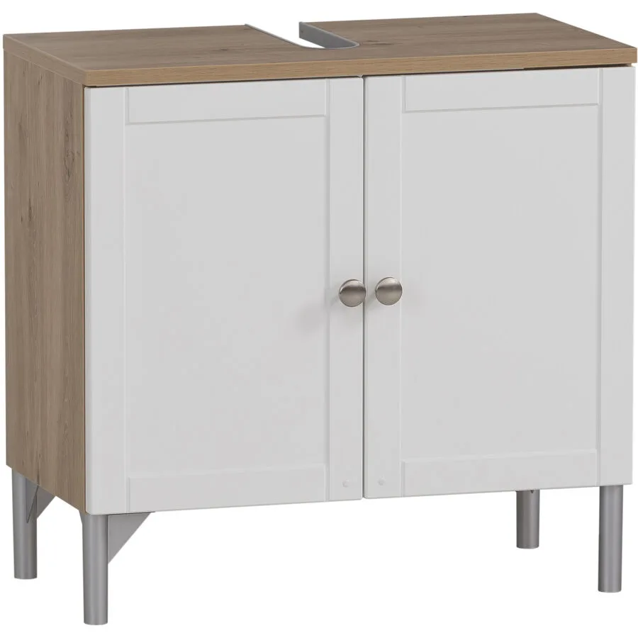 Waschbeckenunterschrank Jukka Eiche Dekor Holzwerkstoff B 60.2 T 32 cm H 58.5 cm