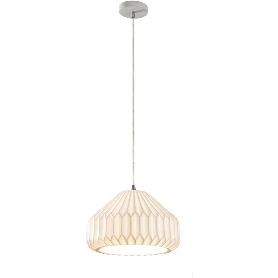 Pendellampe Albina Weiss 20 cm Höhenverstellbar (manuell) - Material: Keramik