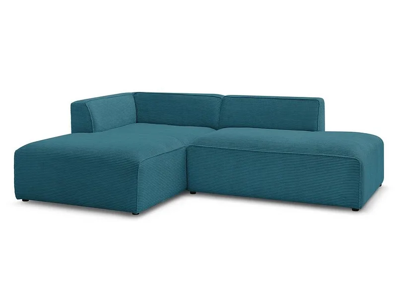 Ecksofa BOBOCHIC MEGEVE Cord-Stoff dunkelblau