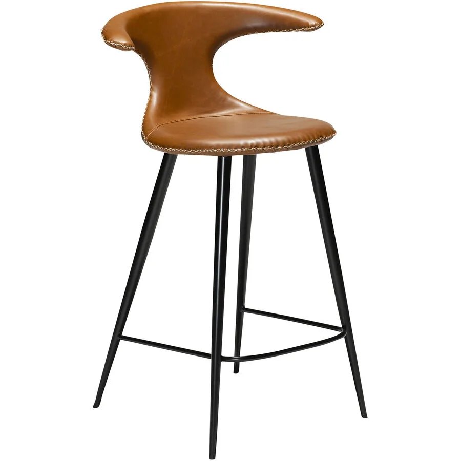 DAN-FORM Barhocker 2er-Set Flair braun, schwarz Kunstleder, Metall H 91.5 cm