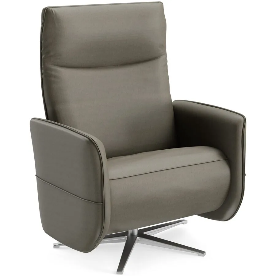 Relaxsessel Lidja kiesel Leder T 170 B 94 H 112 cm - Möbel Konfigurator: Traummöbel individuell zusammenstellen