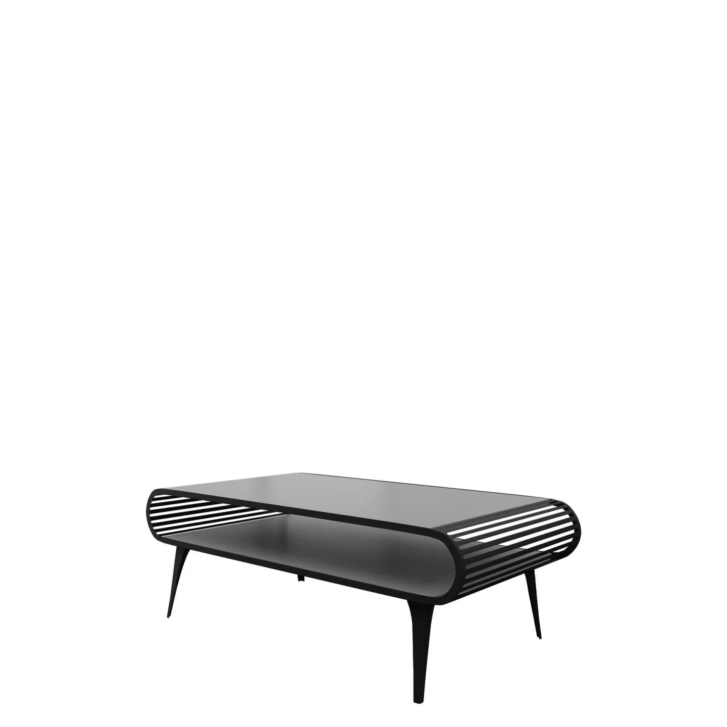 Salvaris Soffbord 120 cm - Svart med grå bordsskiva