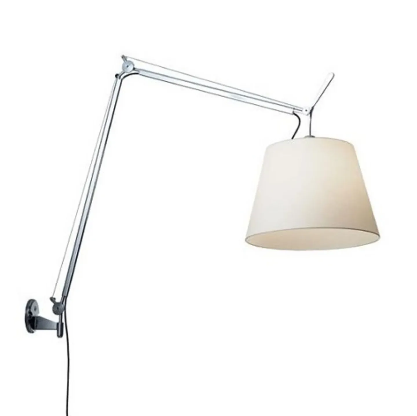 Tolomeo Mega Wandleuchte m/Switch Ø420 Alu/Weiß - Artemide - Wohnzimmer - Aluminium