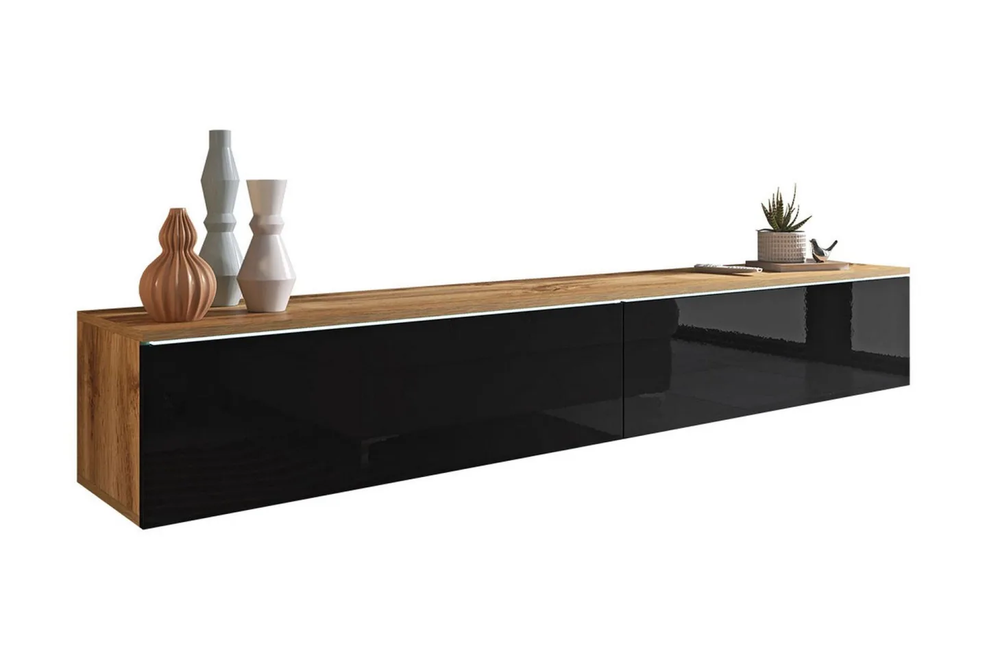 Cuguen Tv-skåp 180 cm - Natur/Svart