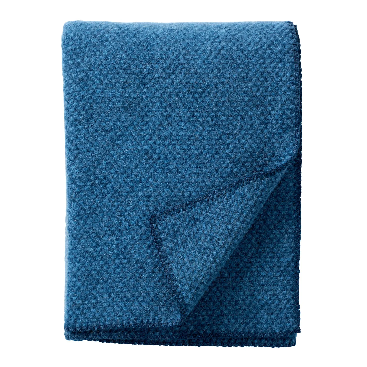 Klippan Yllefabrik Domino Wolldecke Sea blue