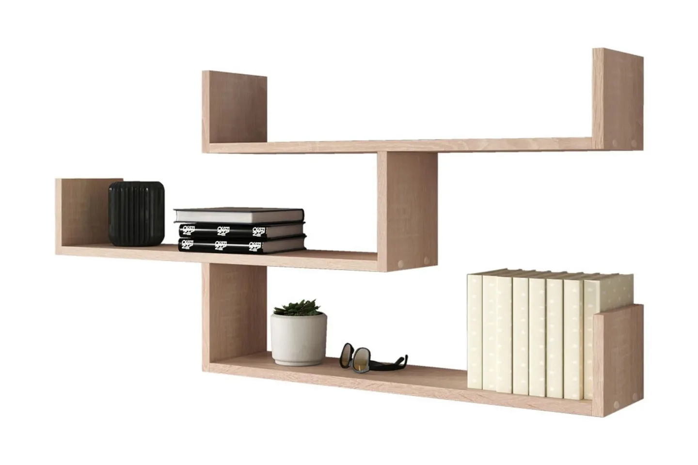 Trio Vägghylla 119x18x55 cm - Beige/Grå