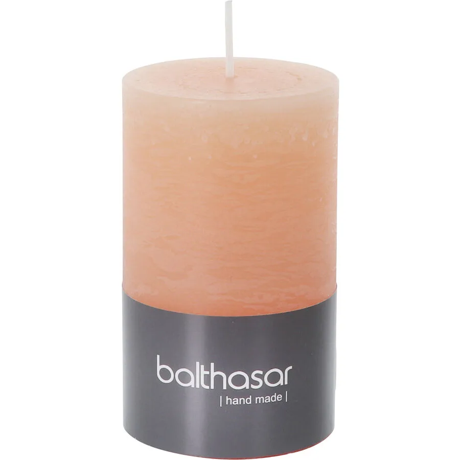 Balthasar Kerze Rustico apricot H10 cm D6 cm, Brenndauer 10h