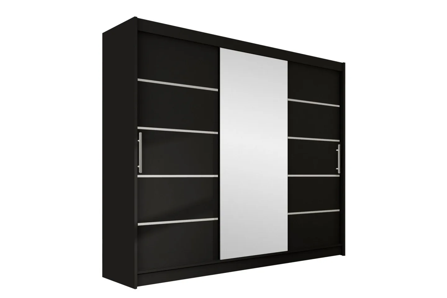 Sia Garderob med Spegel 250x215 cm - Svart