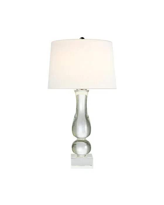 Contemporary Balustrade Table Lamp Crystal/Linen