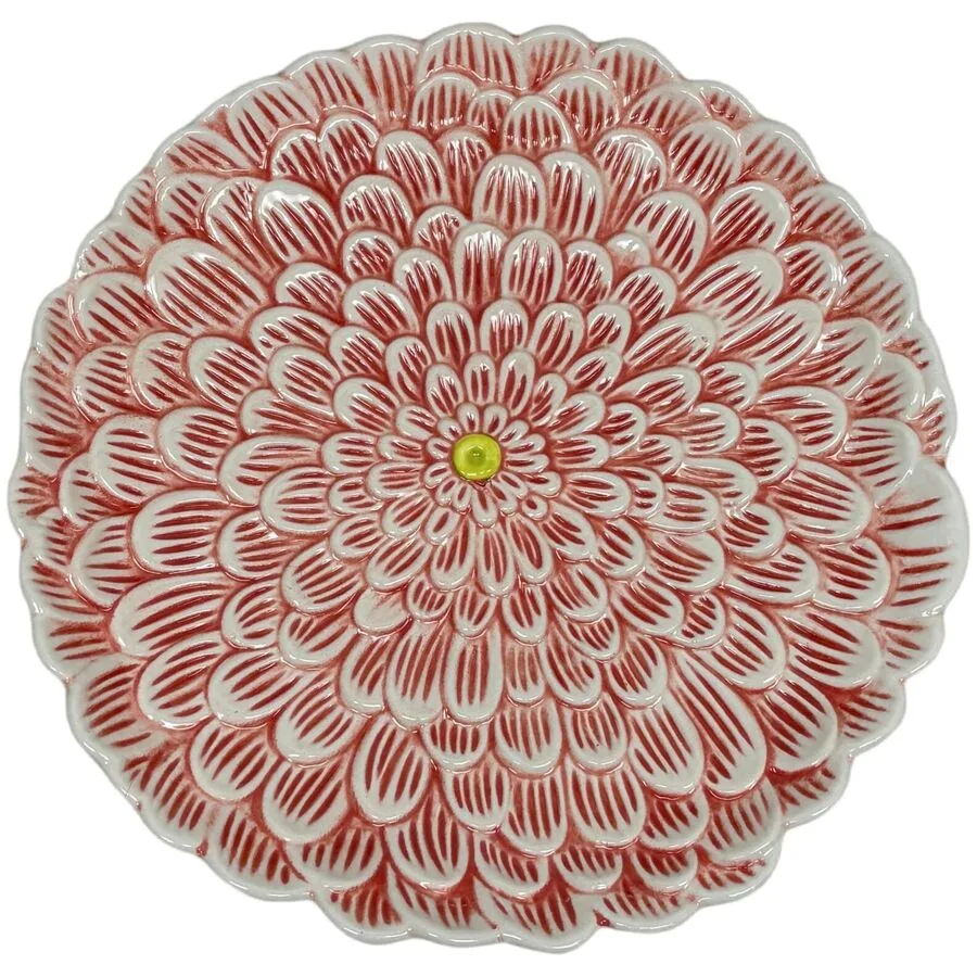 Teller flach Flora pink Steinzeug D 27 cm