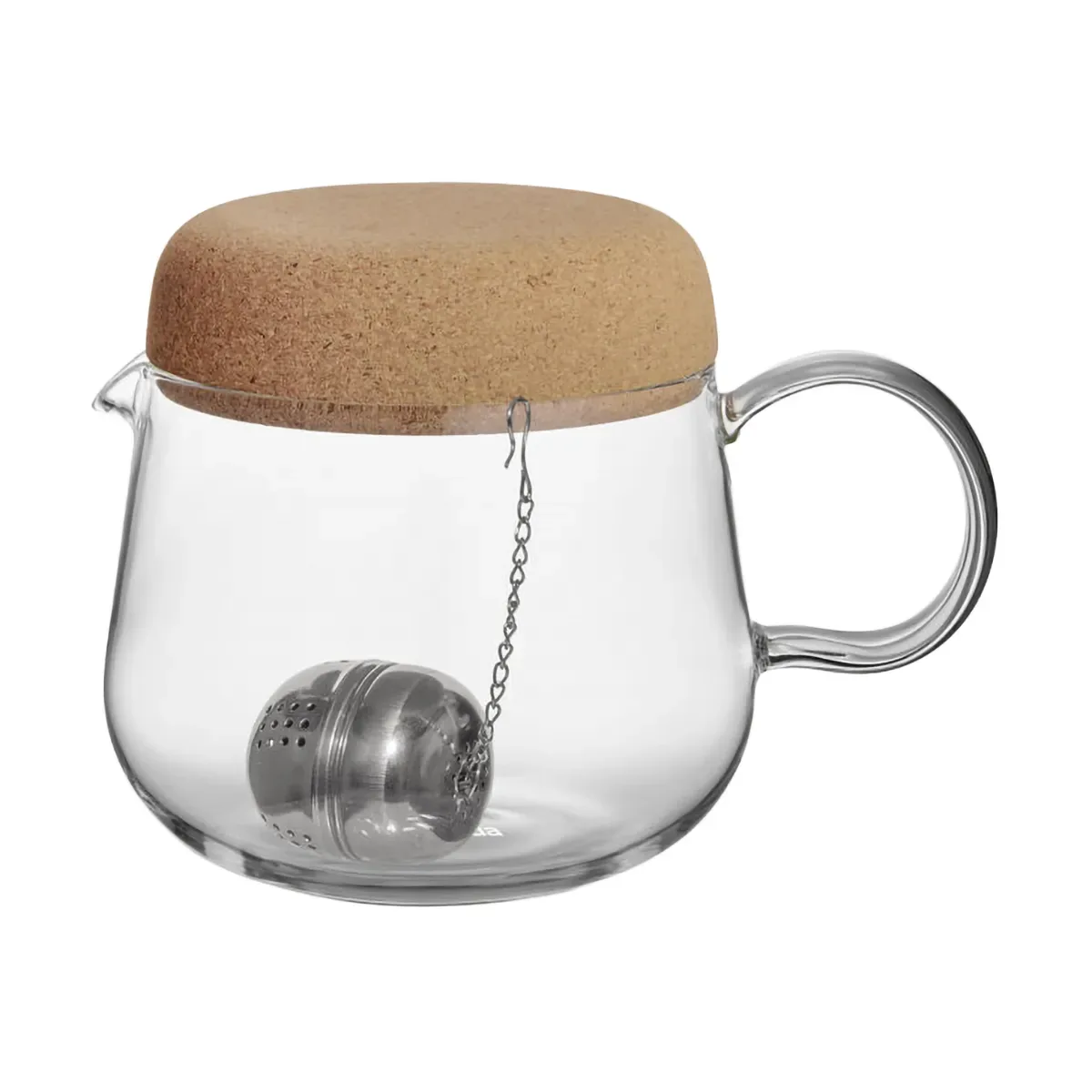 Kosta Boda Viva Teekanne mit Korkdeckel 1,2 L Klar