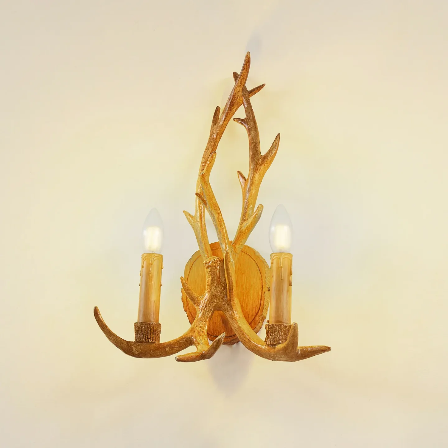 Fibi Wandleuchte Brown - Lindby - Wohnzimmer - Landhaus / Rustikal - Kunststoff - Einflammig