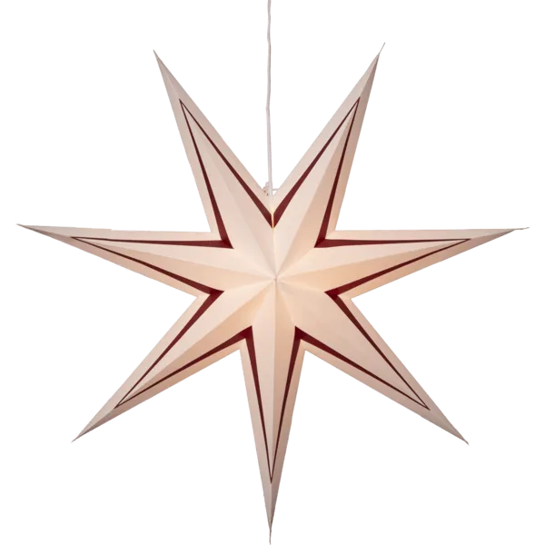 Star Trading - Stripe Ø77 - Adventsstjärna - Vit/röd