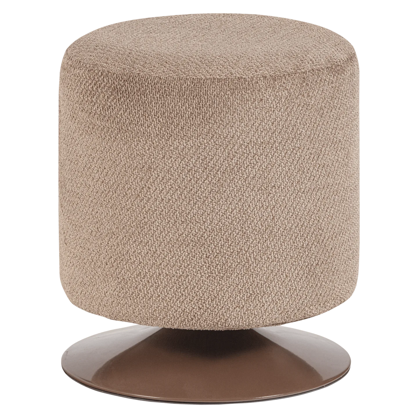 Puff med snurrfot Islen 39 cm Rund - Brun
