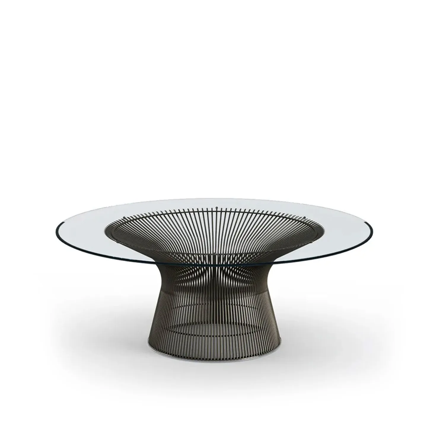 Knoll - Platner soffbord Ø 91,5 cm - Klarglas/Brons metallic - Soffbord - Warren Platner