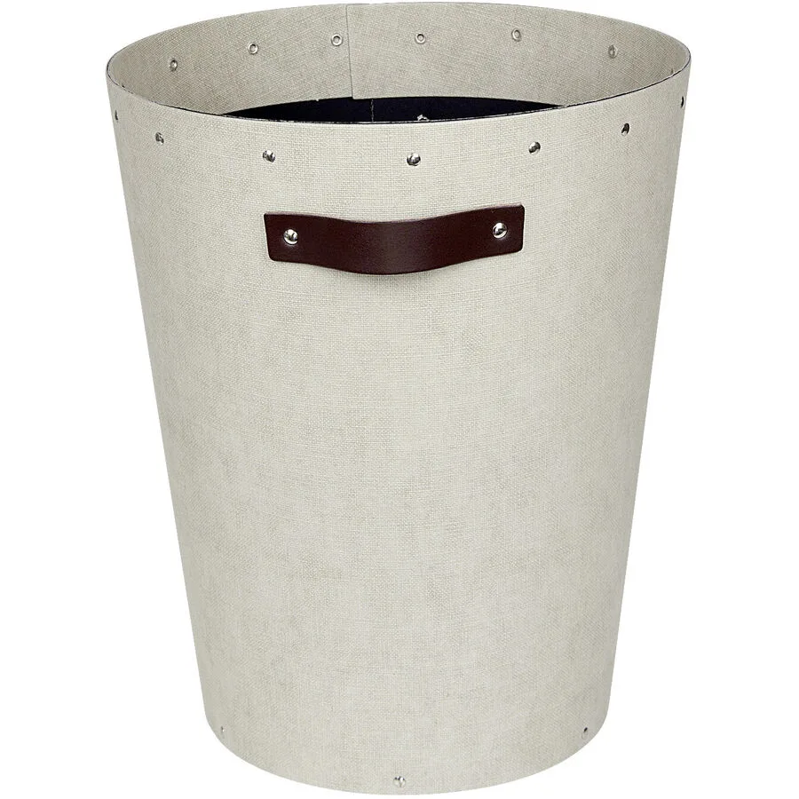 Papierkorb Bigso Box beige Papier/Leder