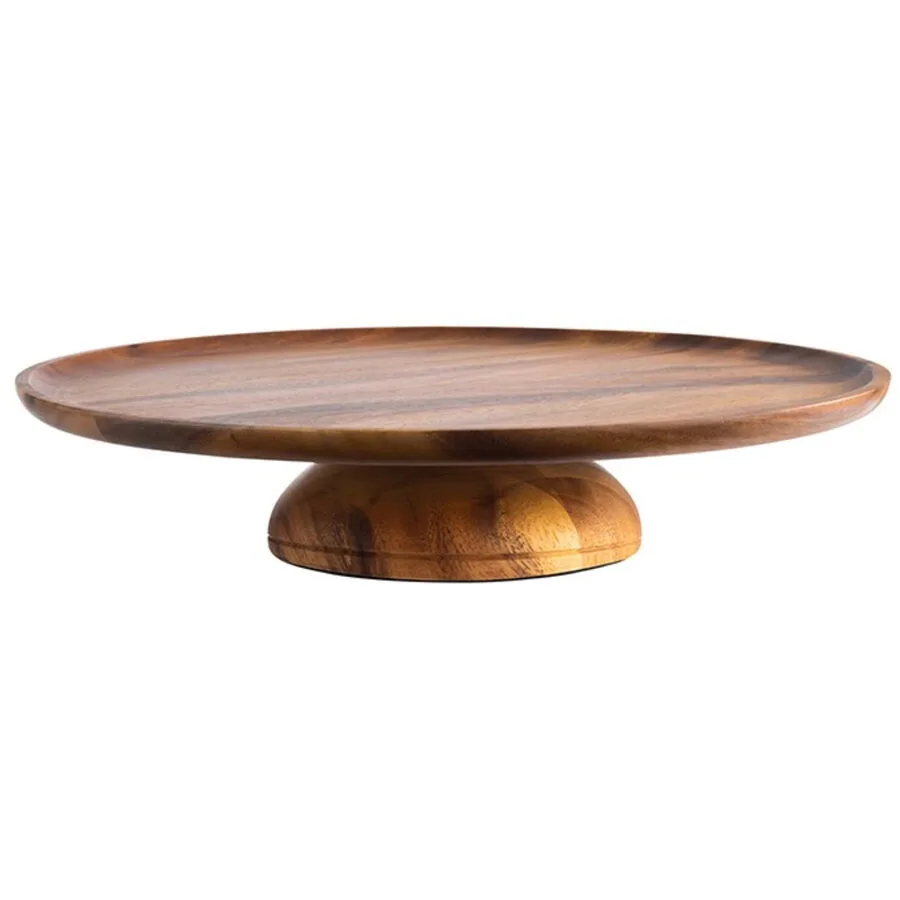 APS Tortenständer Acacia braun Akazienholz B 38.5 cm Rund
