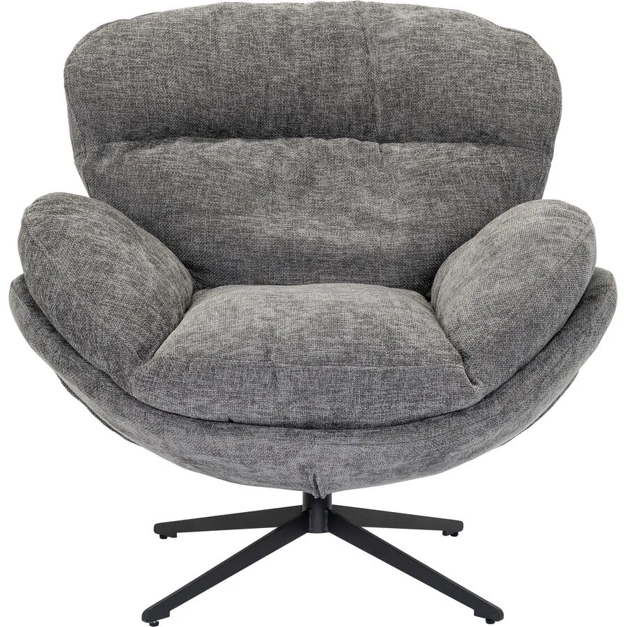 Sessel Polly Grau Metall/Polyester 100 cm 98 cm - Farbe: dunkelgrau - Material: Polyester/Metall