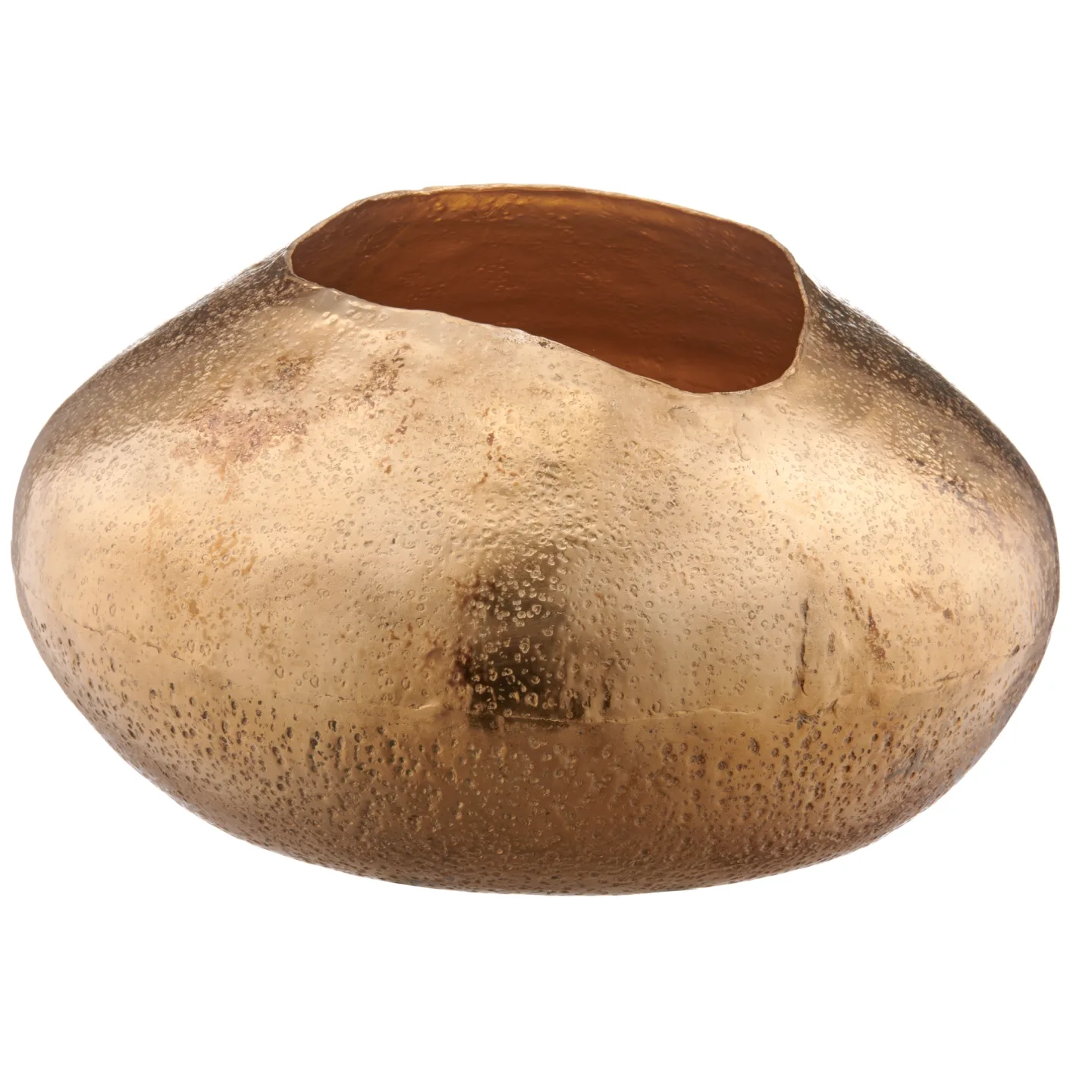 Gasper Vase Metall Gehämmert, Champagner | Schubiger Möbel