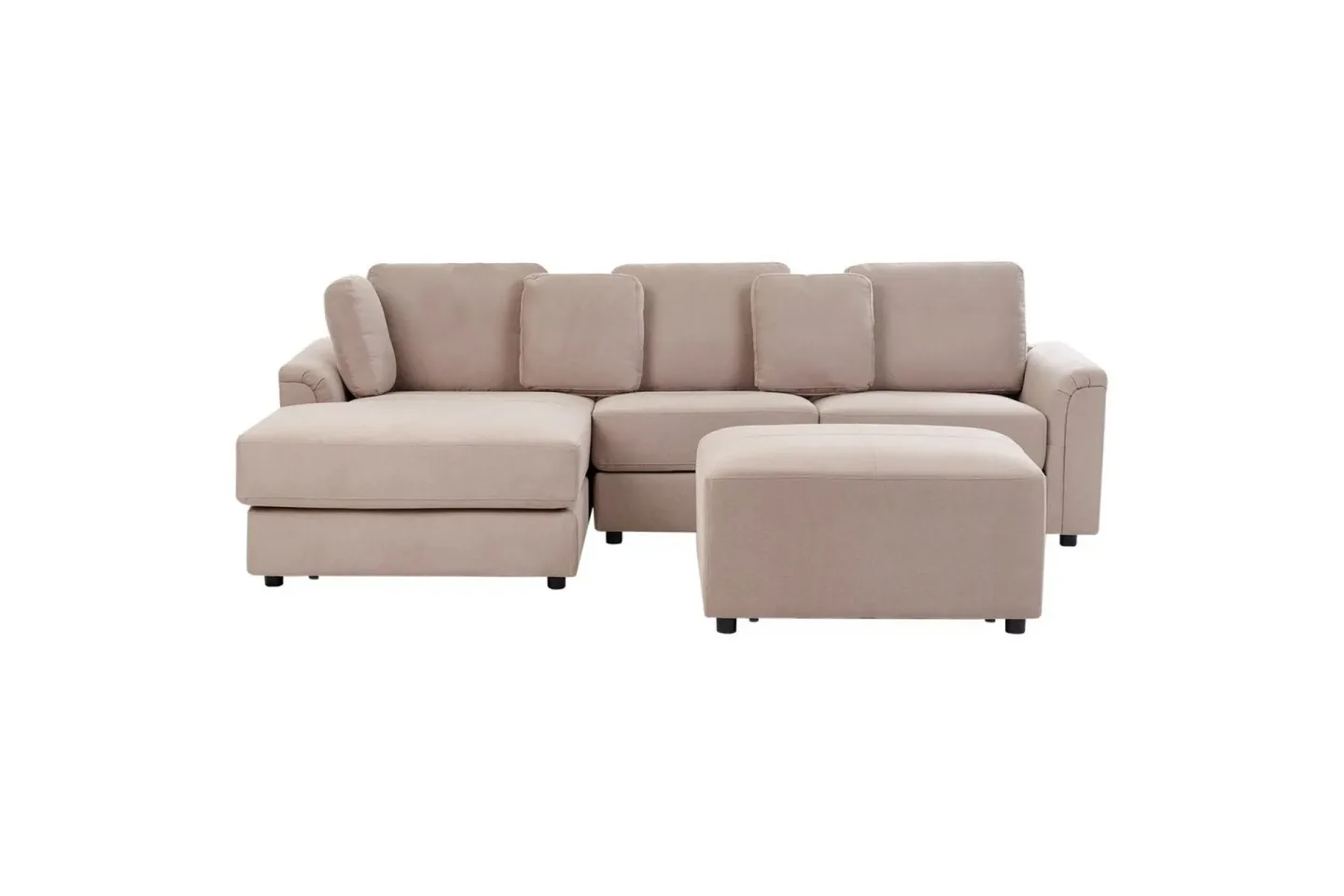 4-sitssoffa Kohlo Taupe/svart, Högervänd - Taupe/svart, Högervänd