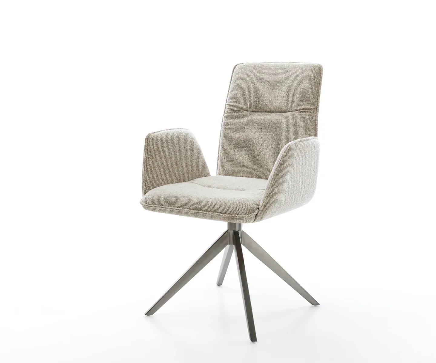 Drehstuhl Vinja-Flex Webstoff Soft Beige Kreuzgestell breit Graphit 360° drehbar Wippfunktion