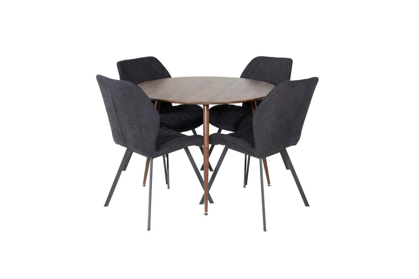 Plaza Matgrupp 100 cm Rund med 4 Gemma stolar - Svart