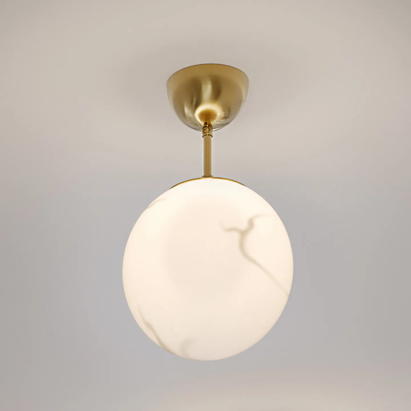 Bellagio taklampe, messingfarget/hvit, 1 lyskilde, glass – By Rydéns - Stue - Med en lyskilde