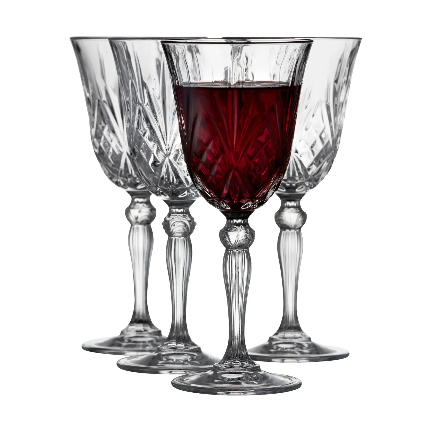 Lyngby Glas Melodia Rotweinglas 27 cl 4er Pack Kristall
