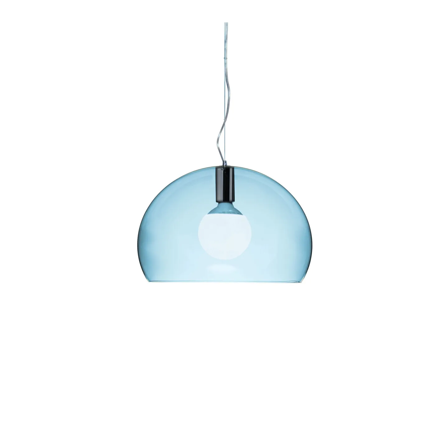 Kartell - Small FL/Y Suspension 9053, Transparent Sky Blue, Incl. LED 15W E27 - Pendellampor - Ferruccio Laviani - Blå